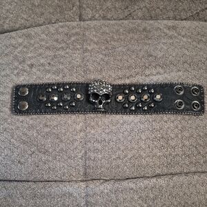 Black Skull Studded Bracelet